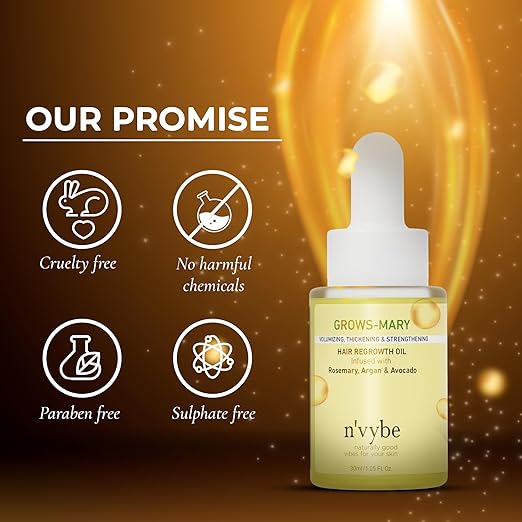 Grows-mary hair regrowth oil infused with Rosemary, Argan & Avocado